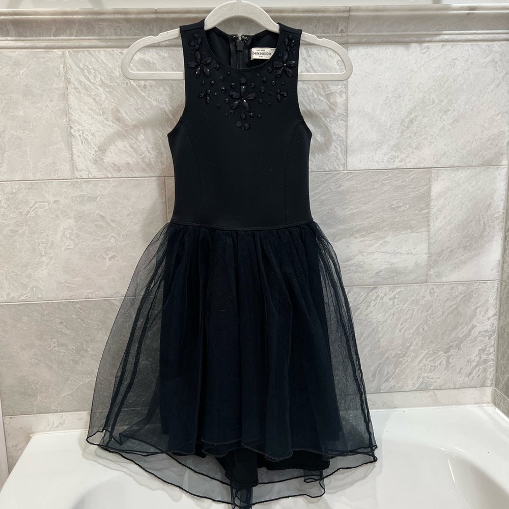 Cute party dress size 5-6 Abercrombie dark navy blue